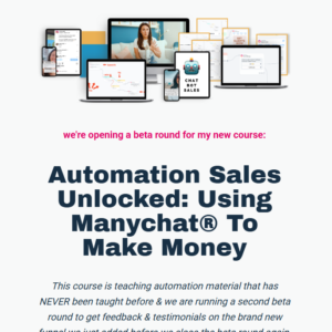 Maria Wendt – Automation Sales Unlocked Using Manychat To Make Money